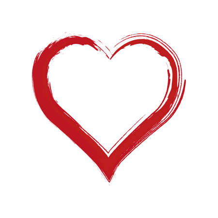 vector grunge heart, Valentine day, illustration vintage design elementのイラスト素材