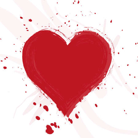 vector grunge heart, Valentine day, illustration vintage design elementのイラスト素材