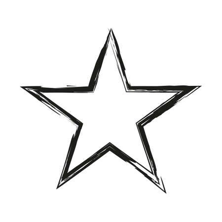 Grunge star. Hand drawn style illustration with a grunge effect. Star with grunge texture. Vectorのイラスト素材
