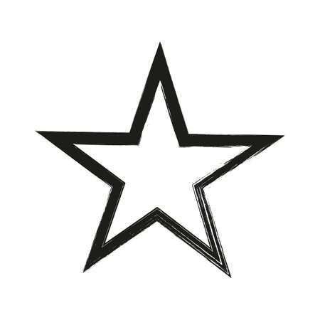 Grunge star. Hand drawn style illustration with a grunge effect. Star with grunge texture. Vectorのイラスト素材
