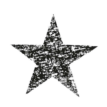 Grunge star. Hand drawn style illustration with a grunge effect. Star with grunge texture. Vectorのイラスト素材