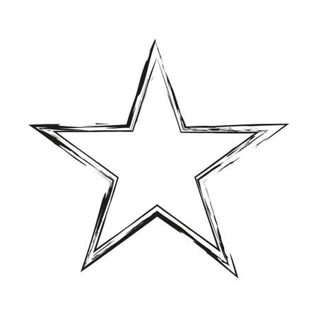 Grunge star. Hand drawn style illustration with a grunge effect. Star with grunge texture. Vectorのイラスト素材