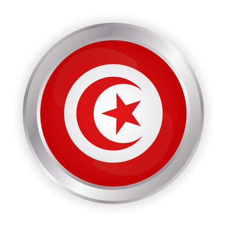 Tunisia Flag. Brush painted Tunisia Flag Hand drawn style illustration with a grunge effect and watercolor. Tunisia Flag with grunge texture.のイラスト素材
