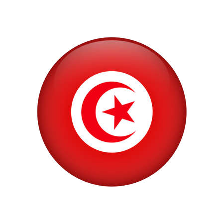 Tunisia Flag. Brush painted Tunisia Flag Hand drawn style illustration with a grunge effect and watercolor. Tunisia Flag with grunge texture.のイラスト素材