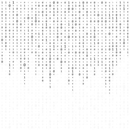 Binary Code Background Vector. Black And White Background With Digits On Screen.のイラスト素材
