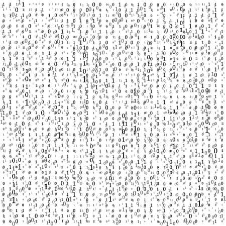 Binary Code Background Vector. Black And White Background With Digits On Screen.のイラスト素材