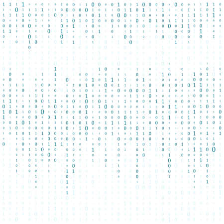 Binary Code Background Vector. Black And White Background With Digits On Screen.のイラスト素材