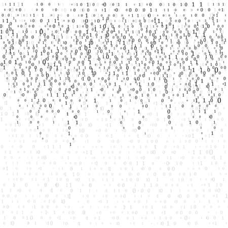 Binary Code Background Vector. Black And White Background With Digits On Screen.のイラスト素材