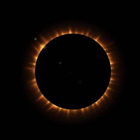 Total eclipse of the sun, eclipse background, vectorのイラスト素材