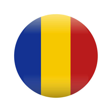 Romania Flag. Ink painted abstract Romania Flag. Hand drawn style illustration with a grunge effect and splashes on white background. Brush painted Romania Flag. Vectorのイラスト素材