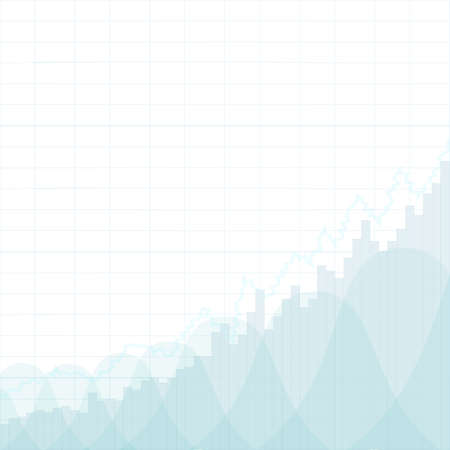 Abstract financial chart with uptrend line graph in stock market on blue background. Business chart. Graph chart of stock market investment trading.のイラスト素材