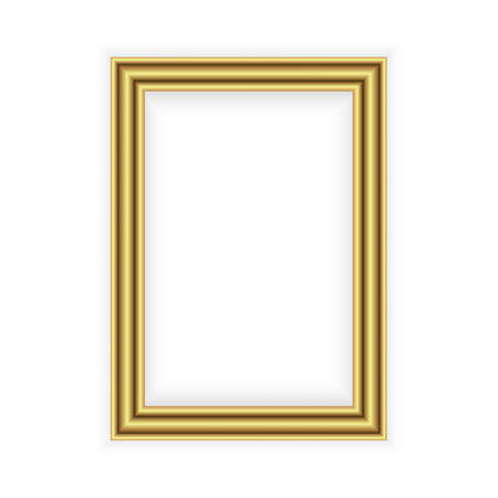 Realistic gold frame isolated on grey background. Perfect for your presentations. Vectorのイラスト素材