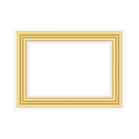 Realistic gold frame isolated on grey background. Perfect for your presentations. Vectorのイラスト素材