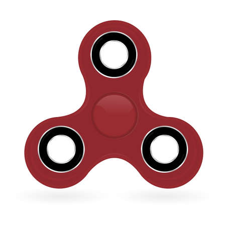 colorful fidget spinner with silver bearings on a white background.のイラスト素材