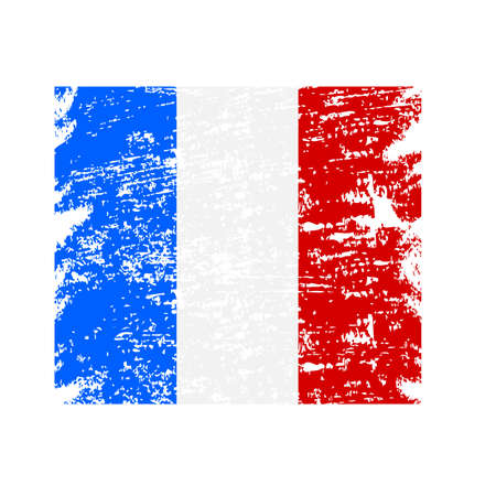 Grunge flag France, brush stroke background grunge texture.のイラスト素材