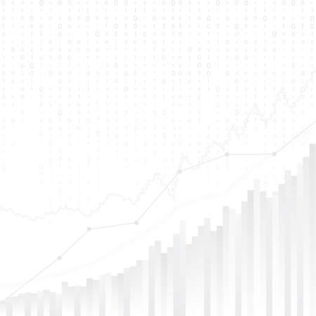 abstract financial chart with uptrend line graph in stock market on grey background vectorのイラスト素材