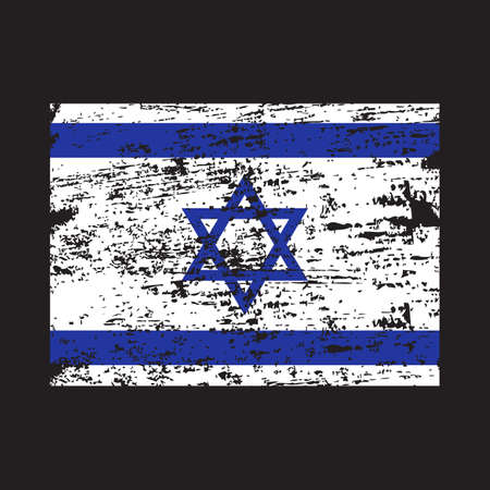 Grunge Flag of Israel. Israel flag with grunge texture.Vector illustrationのイラスト素材
