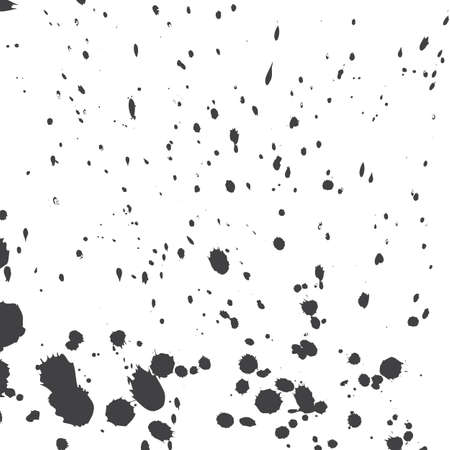 Black drops of paint and stains, ink blots and watercolor. Vector ink texture.のイラスト素材