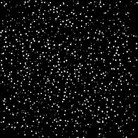 Falling snow on night sky vector pattern. Black and white hand drawn spray or splash monochrome texture. White spots. Abstractのイラスト素材