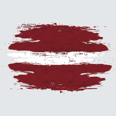 flag of Latvia with brush stroke effect vector illustrationのイラスト素材