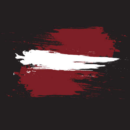 flag of Latvia with brush stroke effect vector illustrationのイラスト素材