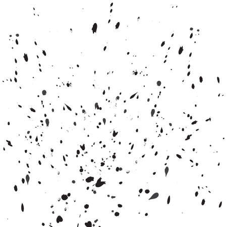 Black drops of paint and stains, ink blots and watercolor. Vector ink texture.のイラスト素材