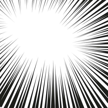 Graphic Explosion with Speed Lines. Comic Book Design Element. Retro comic style background with sun rays. Vectorのイラスト素材