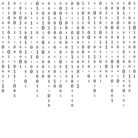 Texture composed by a sequence of zero and one numbers on a white backgroundのイラスト素材