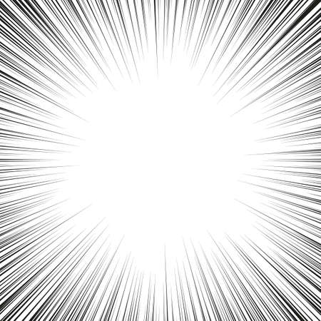 Graphic Explosion with Speed Lines. Comic Book Design Element. Retro comic style background with sun rays. Vectorのイラスト素材