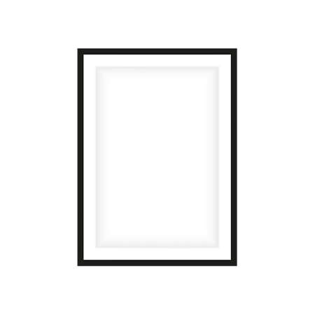 Realistic black frame isolated on white. It can be used for presentations. Vector illustration.のイラスト素材