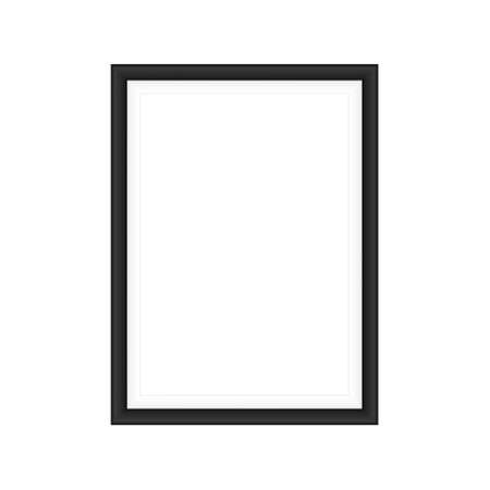 Realistic black frame isolated on background. Perfect for your presentations. Vector illustration.のイラスト素材