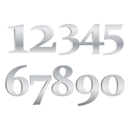 numbers set.Vector golden number. Beautiful metal design for decoration. Symbol elegance royal graphic, fashion signs.のイラスト素材