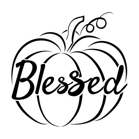 blessed pumpkin inscription, on a white background.のイラスト素材