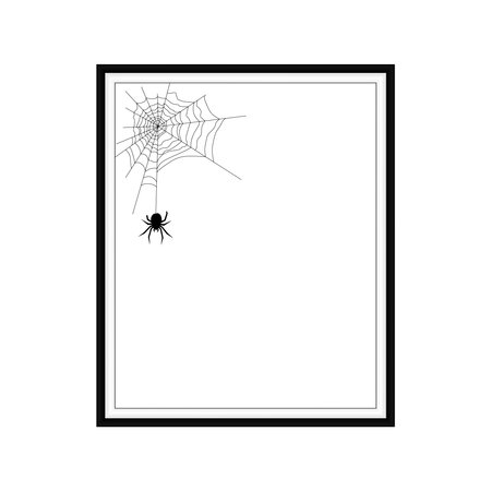Classic frame. In the frame of a spider on a cobweb Halloween theme. For your designのイラスト素材