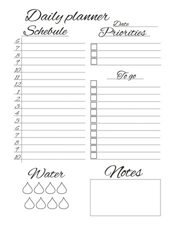 Scheduler. To do list for the day. Schedule, reminder, organizer, goals, plansのイラスト素材