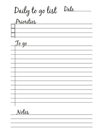 To do list for the day. Scheduler. Schedule, reminder, organizer, goals, plansのイラスト素材