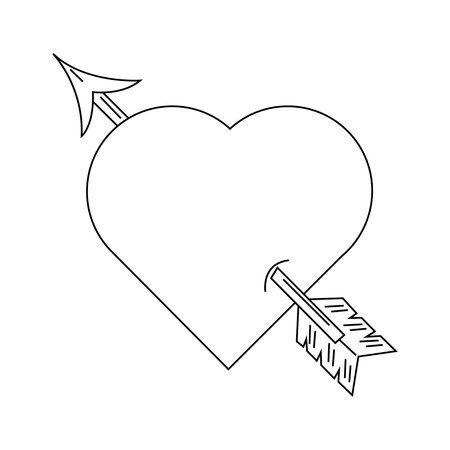 Heart with an arrow. Valentine's Day. Wedding card. Romantic declaration of loveのイラスト素材