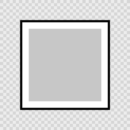 Realistic square blank frame on transparent background. Photo frame. Design element, bannerのイラスト素材