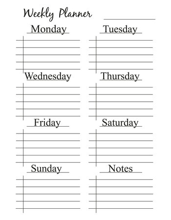 My plans, goals, tasks, reminders, schedule. Personal week plannerのイラスト素材