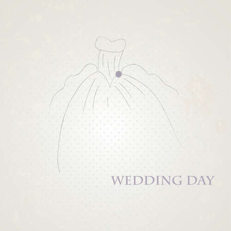 Vintage wedding card with dressのイラスト素材