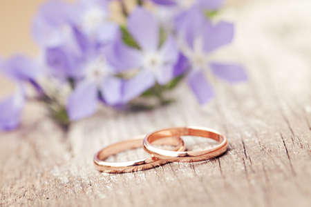 Wedding ring outdoorの写真素材