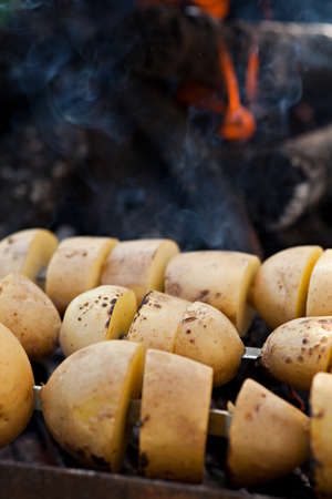 Potatoes grill outdoorの写真素材