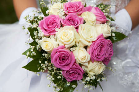 Wedding bouquet with rosesの写真素材