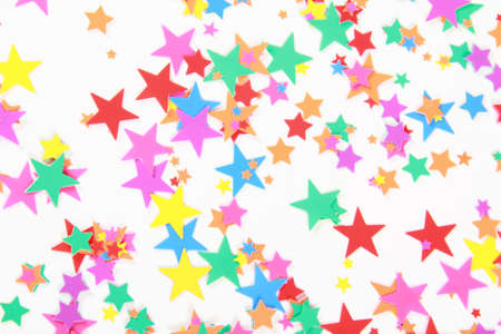 Colorfull starsbackground isolated on white backgroundの写真素材