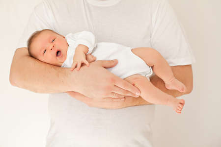 Little baby on the father