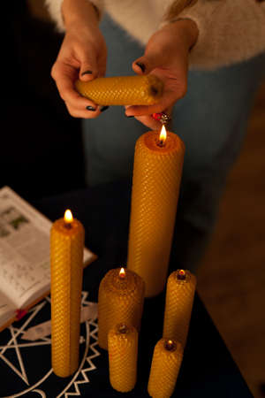 Handmade Candles for ritual cleansingの写真素材