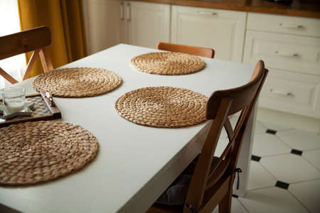 Scandinavian style dining area detail