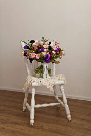 Fresh colorful bouquet of mixed flowersの写真素材