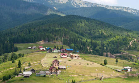 The village in the Carpathians  Bukovel, Ukraineの写真素材