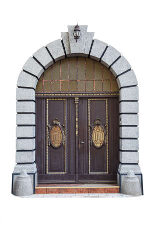 Doors with arch isolated on white backgroundの写真素材